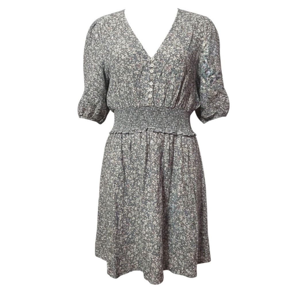 NWOT Rails May Bellflower Blue Floral Smocked Cottagecore Boho Mini Dress Size S